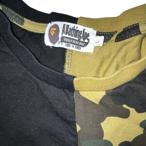 A BATHING APE Camo Shark split short sleeve tee WGM size L bape BAPE - Picture 3 of 5